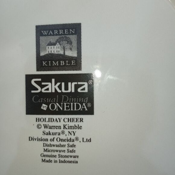 Lot Of 2 Sakura Oneida Warren Kimble Holiday Cheer Chickens Santa Sleeping Salat - Picture 3 of 9